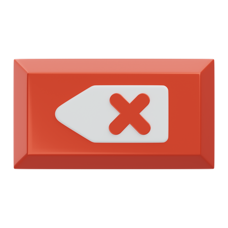 Backspace Keyboard Key  3D Icon