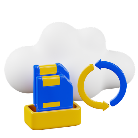 Backup Data Cloud  3D Icon