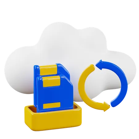 Backup Data Cloud  3D Icon