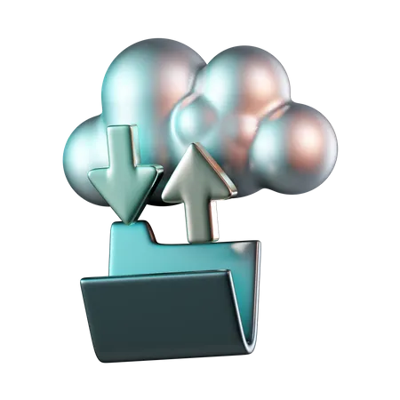 Backup Data Cloud  3D Icon