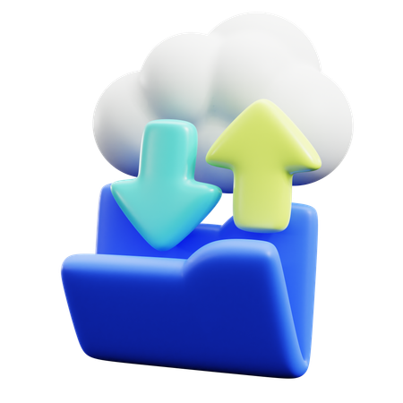Backup Data To Cloud  3D Icon