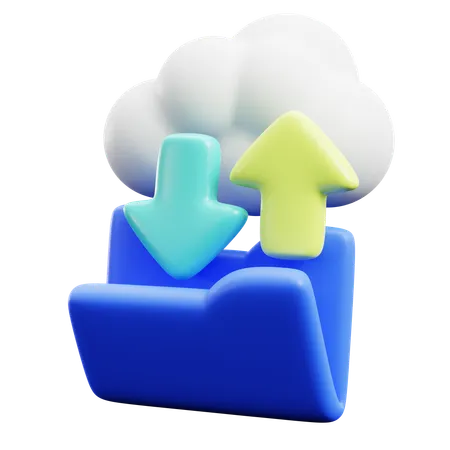 Backup Data To Cloud  3D Icon