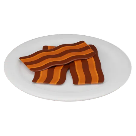 Food Bacon Slice Ideal For Breakfast Themes Culinary Illustrations And Gourmet Food Presentations 3 D Render Illustration 3D Icon