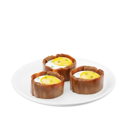 Bacon and Egg Cups  3D Icon