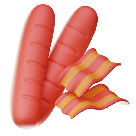 Bacon And Sosis  3D Icon