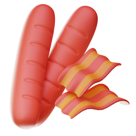 Bacon And Sosis  3D Icon