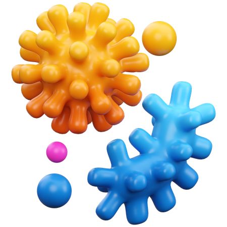 박테리아  3D Icon