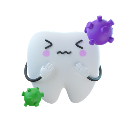 Bacterias dentales  3D Illustration