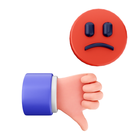 Bad emoji rating riview  3D Icon
