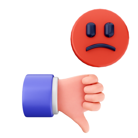Bad emoji rating riview  3D Icon