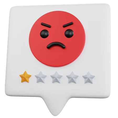 3 D Rendering Chat Bad Feedback With Emoji Isolated 3D Icon