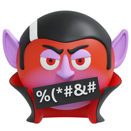 Bad Mouth Vampire Emoticon 3 D Icon Illustration 3D Icon