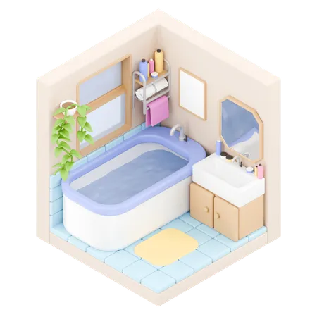 Badezimmer  3D Illustration