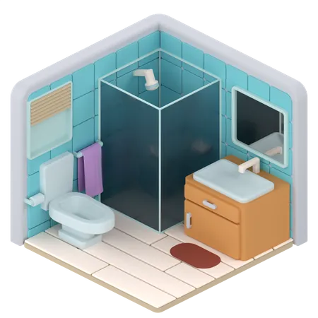 Badezimmer  3D Illustration