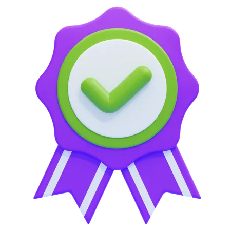 Badge Approved  3D Icon