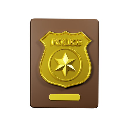 Plaque de policier  3D Illustration