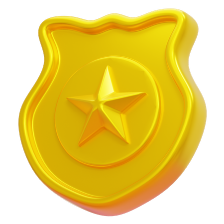 Plaque de policier  3D Icon