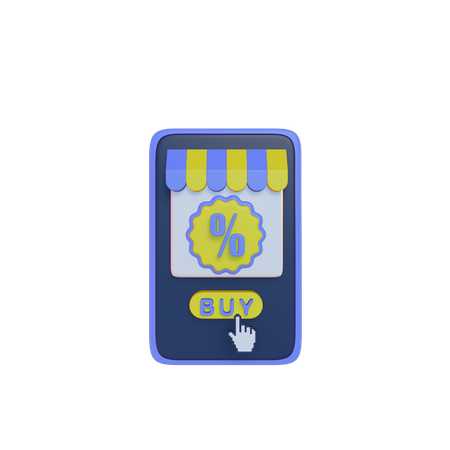 Badge de réduction de la boutique en ligne  3D Illustration