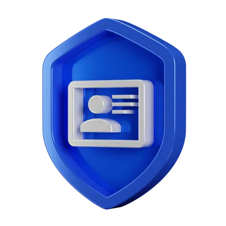 Identité du badge de sécurité  3D Icon