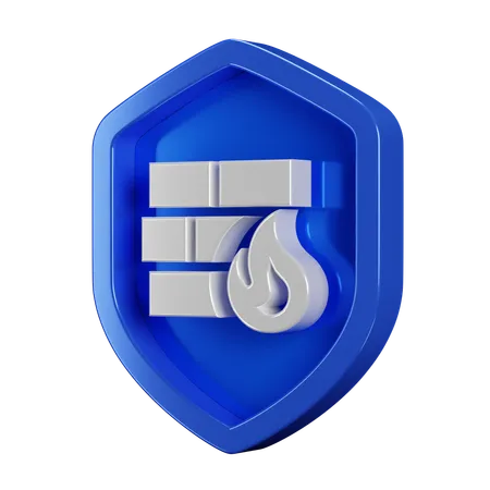 Pare-feu de badge de sécurité  3D Icon