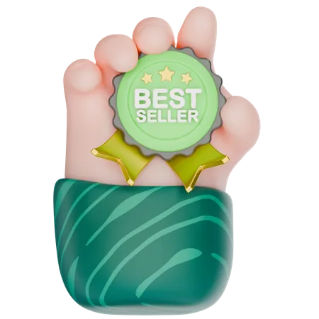 Badge de vente best-seller geste de la main  3D Icon