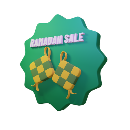 Insigne de vente de ramadan  3D Illustration