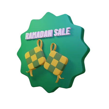 Insigne de vente de ramadan  3D Illustration