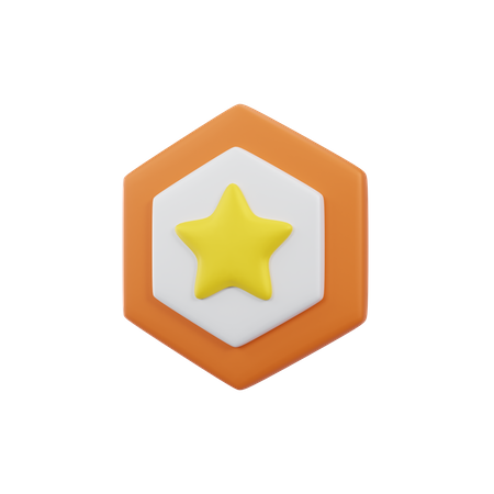 Insigne étoile orange  3D Icon