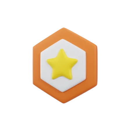 Insigne étoile orange  3D Icon