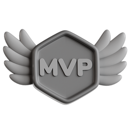 Badge de récompense MVP avec ailes  3D Icon