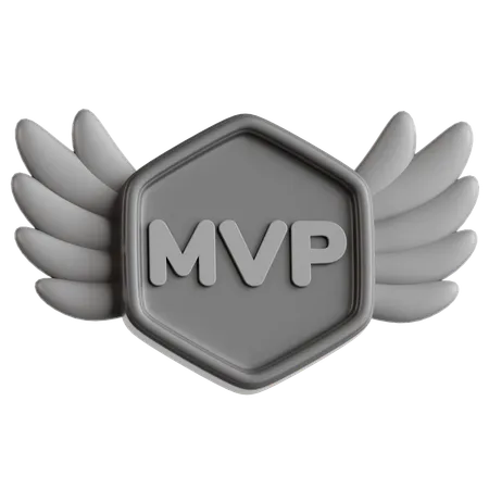 Badge de récompense MVP avec ailes  3D Icon