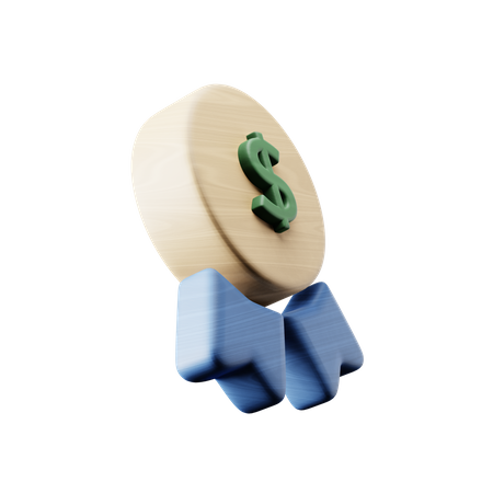 Insigne de ruban dollar  3D Icon