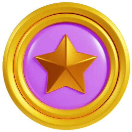 Insignes étoiles de rang rose  3D Icon