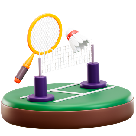 Badminton  3D Illustration