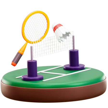 Badminton  3D Illustration