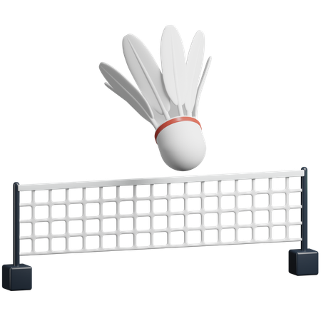 Badminton Ball + Net  3D Icon