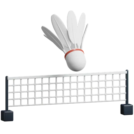 Badminton Ball + Net  3D Icon