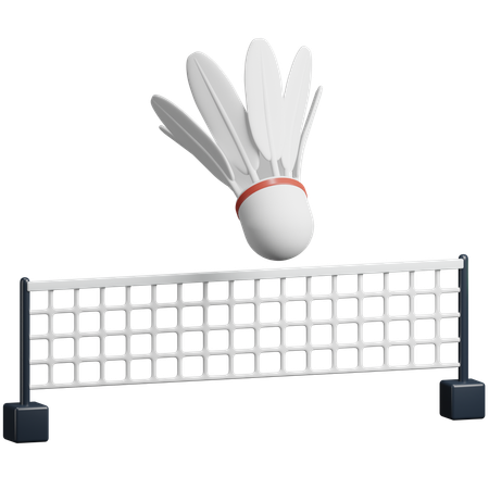 Badmintonball + Netz  3D Icon