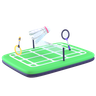 badminton court 3d logo