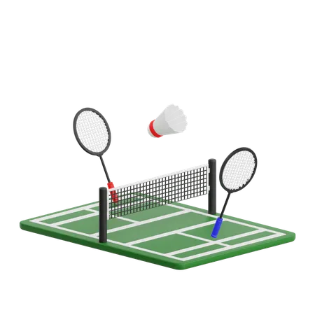 Badminton Field  3D Icon