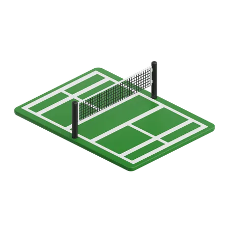 3 D Render Badminton Field Icon Illustration Isolated On Transparent Background 3D Icon
