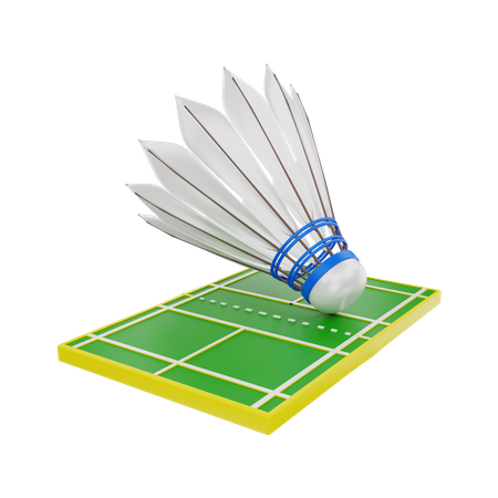 Badminton Field  3D Illustration