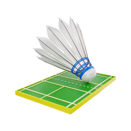 Badminton Field  3D Illustration