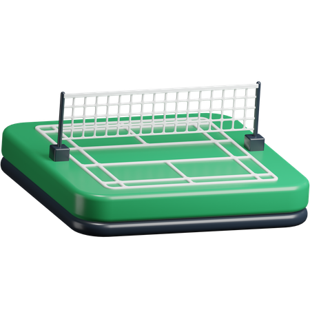 Badminton Field + Net  3D Icon