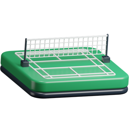 Badminton Field + Net  3D Icon