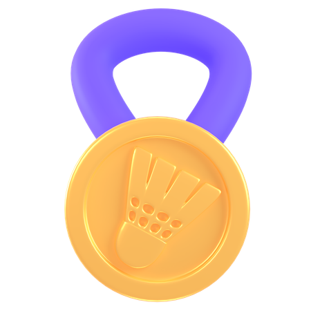 Badminton Medal  3D Icon