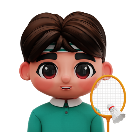 BADMINTON PLAYER  3D Icon