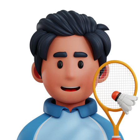 Badminton Player 3D Icon