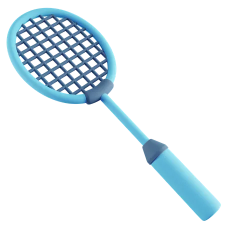 3 D Illustration Of Blue Badminton Racket 3D Icon