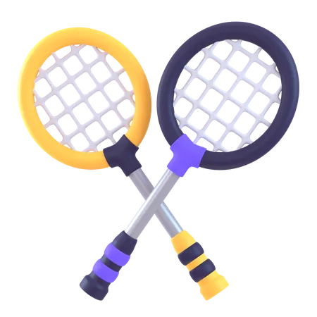 3 D Illustration Badminton Dan Tennis 3D Icon